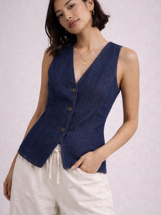 Madewell Jackets & Blazers - Madewell dark denim cutaway vest